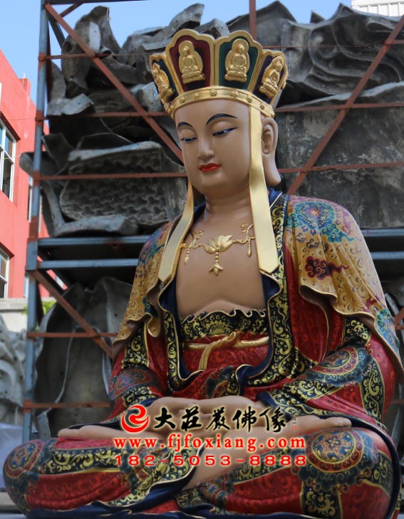 地藏王菩萨彩绘描金塑像