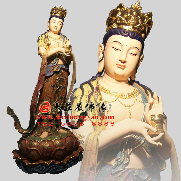 铜雕地藏菩萨彩绘塑像