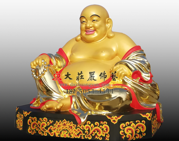 弥勒佛彩绘贴金侧面佛像