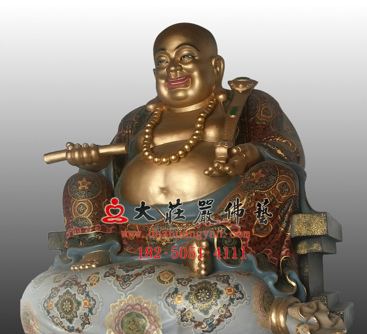 桓台华严寺弥勒佛彩绘贴金佛像